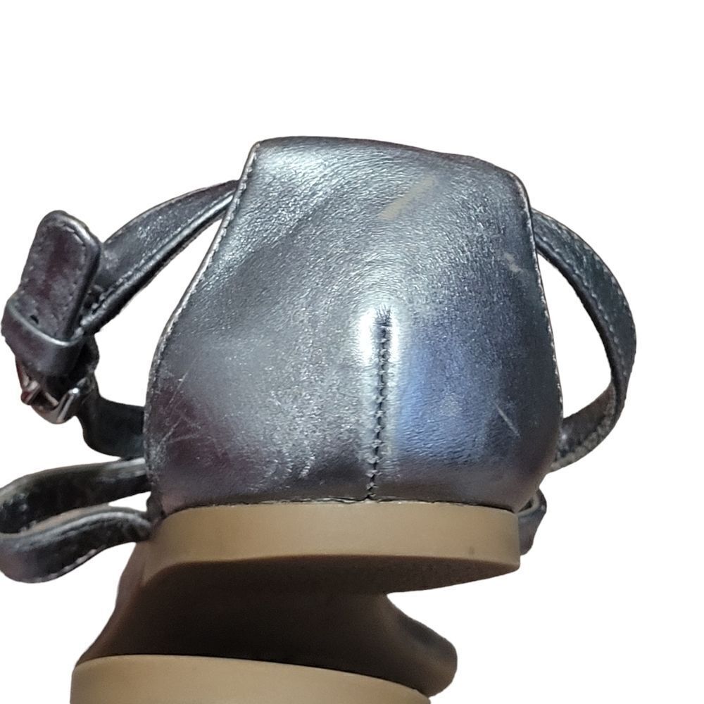Coach Metallic Silver T-Strap Sandals - Picture 8 of 8